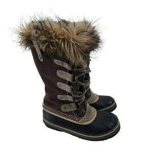 Sorel Joan of Arc Tall   Lace Up Boots Brown Size 7